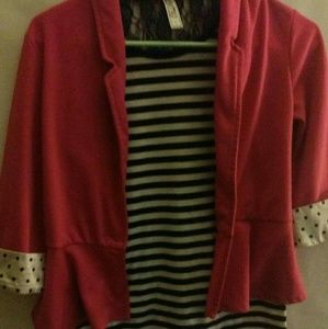 Girls Shirt with Sewed-in Blazer
